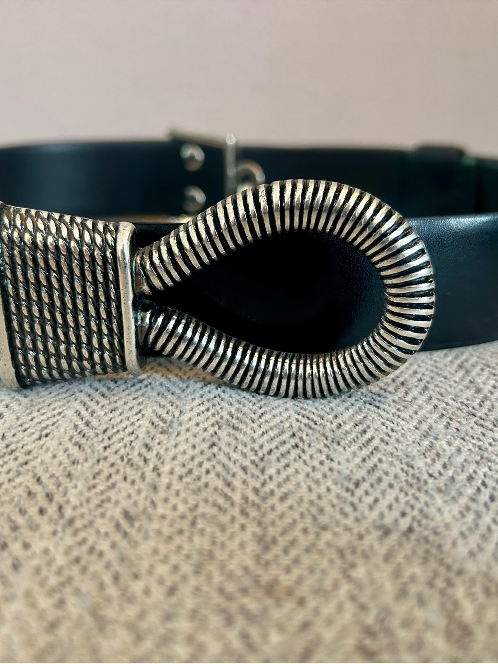 Cipriani Vintage Leather Belt in Black Size M/L - Picture 2 of 10